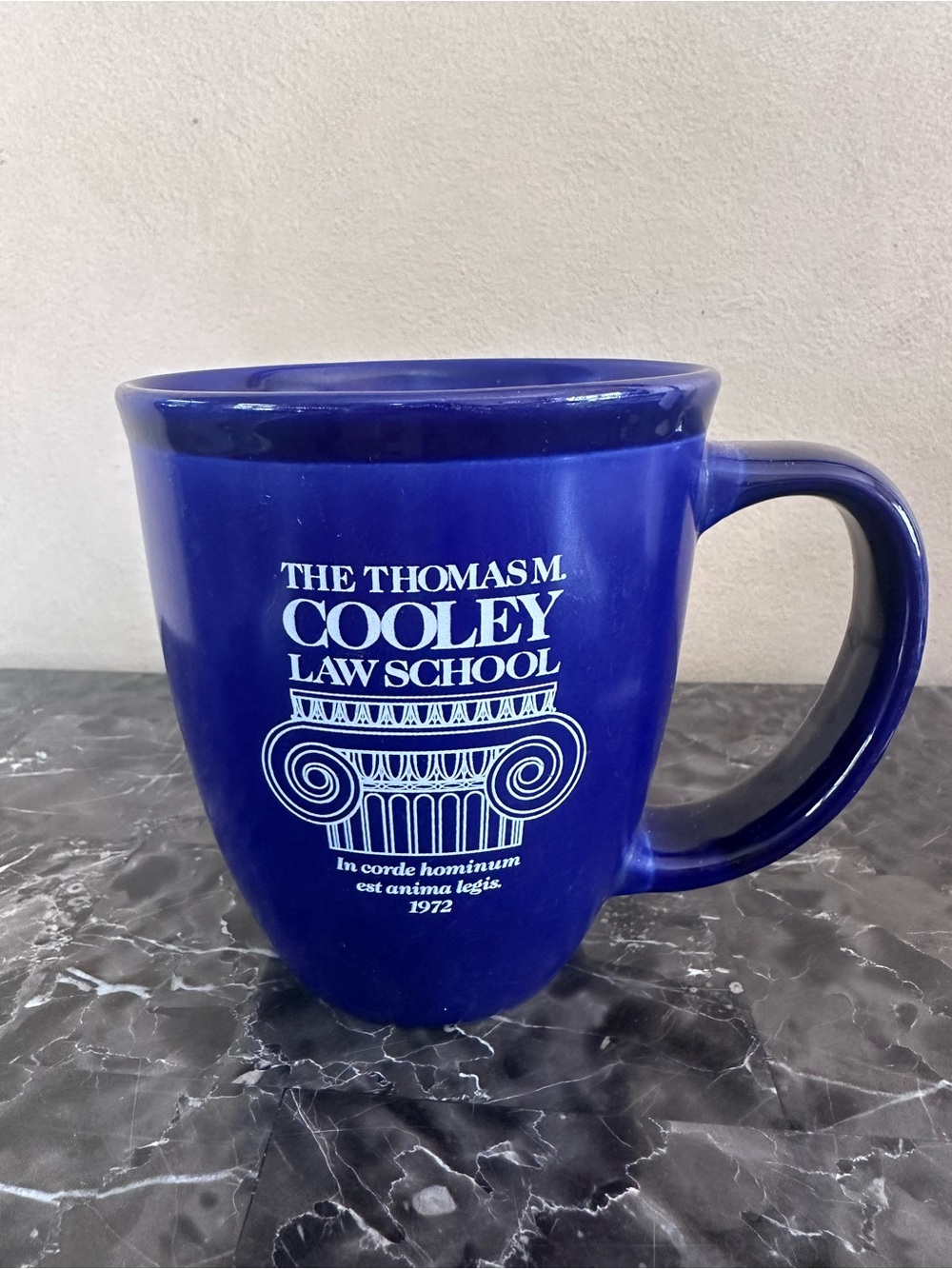 Thomas M. Cooley Law School Cobalt Blue Ceramic Coffee Mug Alumni